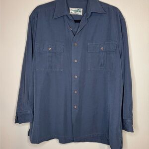 Havana Jack’s Café Blue Button Up Shirt Long Sleeve L